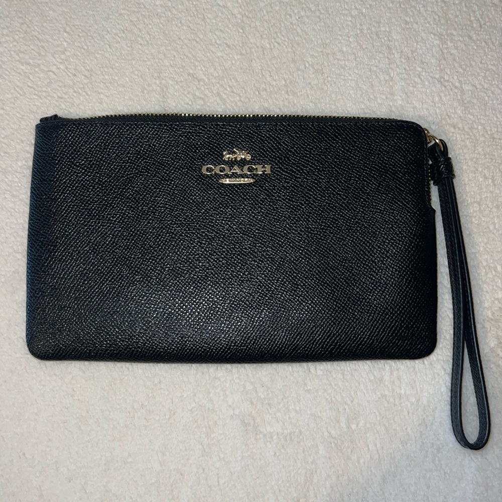 Black Coach Wristlet with card insert